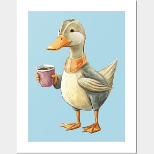 Just a Duck Who Loves Coffee Posters and Art